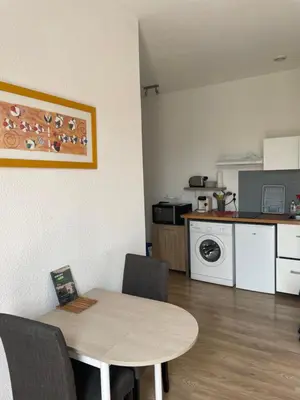 Cuisine ou kitchenette dans l'établissement Studio lumineux au calme en centre ville, face aux thermes