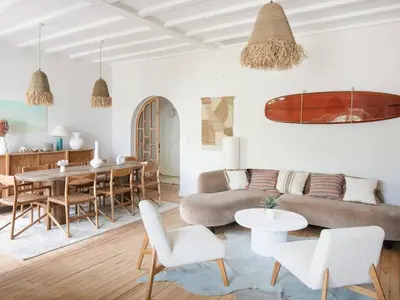 Coin salon dans l'établissement Villa de luxe avec piscine au cœur de Hossegor, proche golf, plage et lac - FR-1-791-9