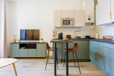 Cuisine ou kitchenette dans l'établissement Sérénité Dacquoise
