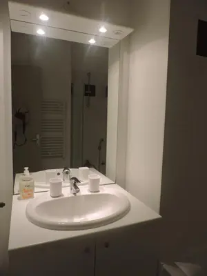 Salle de bains dans l'établissement Confortable appartement proche du lac et pistes cyclables pour 6 personnes