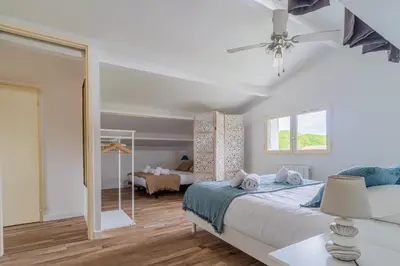 Un ou plusieurs lits dans un hébergement de l'établissement Ecrin Marin - apt terrasse bassin darcachon