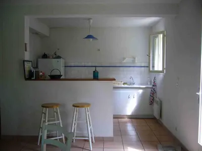Cuisine ou kitchenette dans l'établissement Carpe diem Gujan