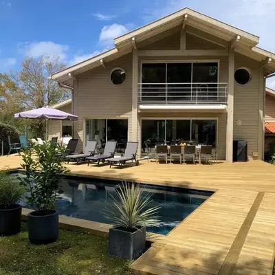 Villa contemporaine à Seignosse avec piscine chauffée