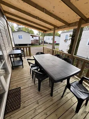 Balcon ou terrasse dans l'établissement Nature océan mobil-home