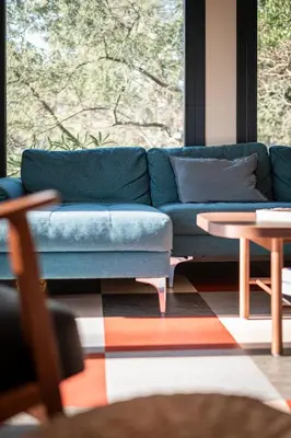 Coin salon dans l'établissement Villa COUDINEY