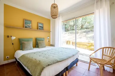 Un ou plusieurs lits dans un hébergement de l'établissement Villa Tramontane vue panoramique PYLA SUR MER