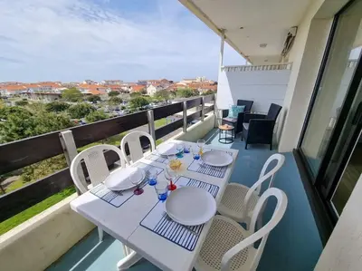 Balcon ou terrasse dans l'établissement Les Landais-Appart cosy centre Mimizan plage 4p