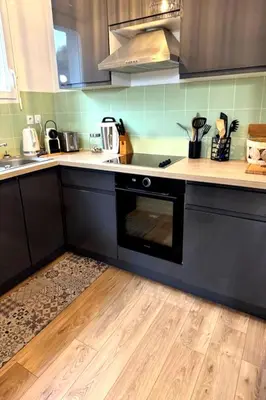 Cuisine ou kitchenette dans l'établissement Paisible appartement climatisé avec jardin