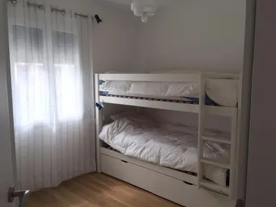 Un ou plusieurs lits dans un hébergement de l'établissement Bassin Arcachon Appt recent4 couchages petit jardin