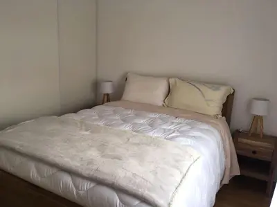 Un ou plusieurs lits dans un hébergement de l'établissement Bassin Arcachon Appt recent4 couchages petit jardin