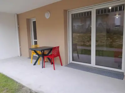 Plan de l'établissement Appartement 4 pers à Mimizan Plage, tout confort entre océan et forêt, terrasse ensoleillée - FR-1-50-148