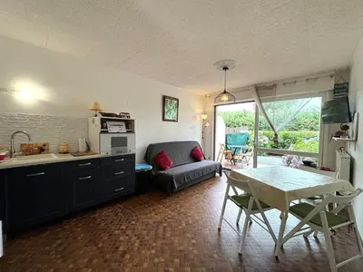 Cuisine ou kitchenette dans l'établissement La belle onde