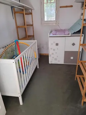 Un ou plusieurs lits dans un hébergement de l'établissement Villa Pyla sur mer 10 couchages