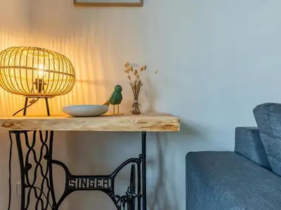 Coin salon dans l'établissement Maison moderne près du lac avec jardin et véranda à Sanguinet, pour 10 personnes - FR-1-319-584