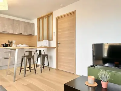 Cuisine ou kitchenette dans l'établissement L'Écrin de verdure - Calme - Parking Privé - Central - Neuf