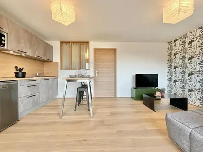Cuisine ou kitchenette dans l'établissement L'Écrin de verdure - Calme - Parking Privé - Central - Neuf