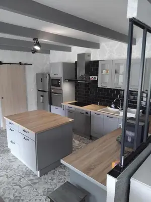 Cuisine ou kitchenette dans l'établissement Villas Paradis