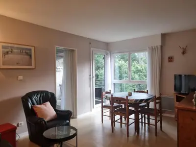Coin salon dans l'établissement Spacieux T3 à Seignosse au bord de l'océan avec balcon - FR-1-239-1095