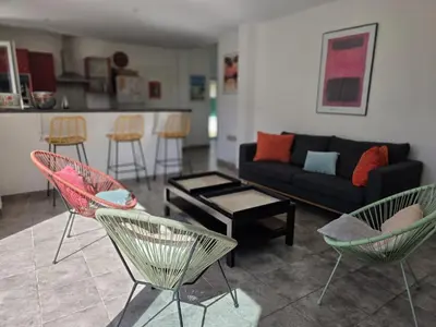 Coin salon dans l'établissement Villa Pignon