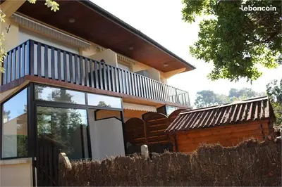 Balcon ou terrasse dans l'établissement Studio avec jardinet Mimizan plage