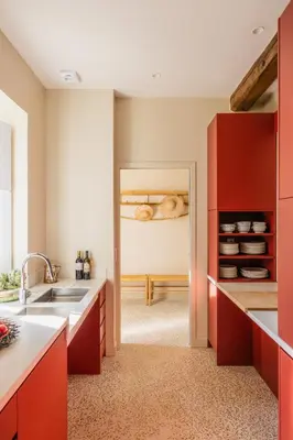 Cuisine ou kitchenette dans l'établissement Campagne Muller