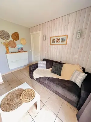 Coin salon dans l'établissement Appartement en résidence