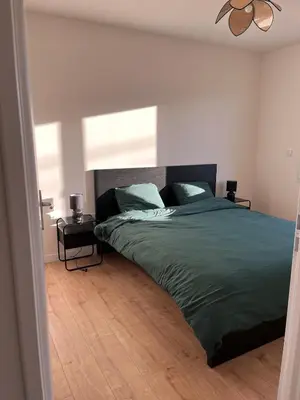 Un ou plusieurs lits dans un hébergement de l'établissement Maison familiale piscine 3 chambres Gujan-Mestras !