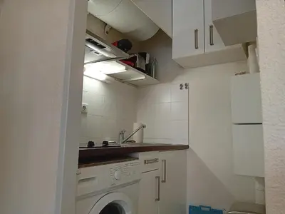 Cuisine ou kitchenette dans l'établissement Appartement fonctionnel à Seignosse Plages, parking gratuit - FR-1-239-1096