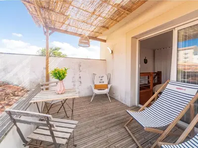 Balcon ou terrasse dans l'établissement maison de l'arbousier