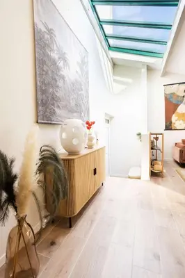 Cuisine ou kitchenette dans l'établissement Magnifique Appartement Biscarrosse Bourg
