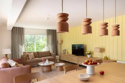 Télévision ou salle de divertissement dans l'établissement Villa Bikiak, proche de la plage, cœur Mouleau