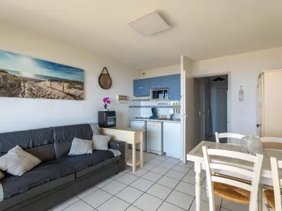 Cuisine ou kitchenette dans l'établissement Appartement 6 pers., vue océan, Mimizan Plage, parking - FR-1-50-158
