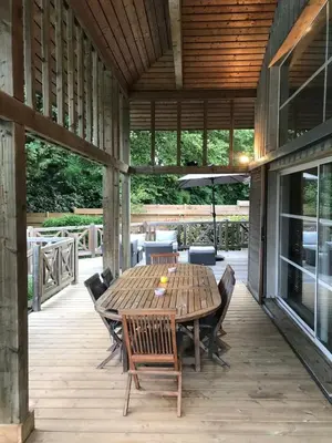 Balcon ou terrasse dans l'établissement Villa 5 bedrooms 4 bathrooms large swimming pool