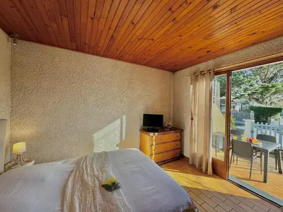 Un ou plusieurs lits dans un hébergement de l'établissement Rouge Gorge - Studio à 500m des plages