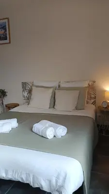 Un ou plusieurs lits dans un hébergement de l'établissement Appartement Lumineux hypercentre - Biscarrosse