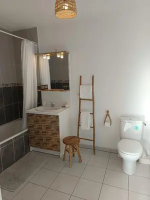 Salle de bains dans l'établissement Appartement Lumineux hypercentre - Biscarrosse