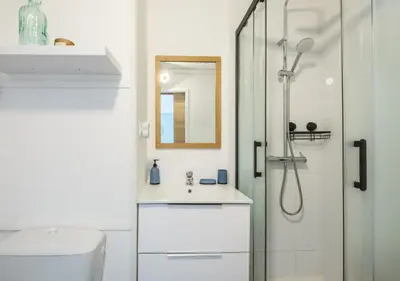 Salle de bains dans l'établissement Vagues & Bord de Plage