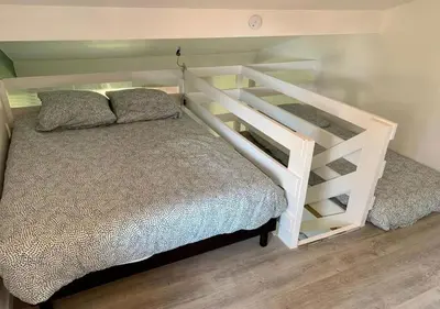 Un ou plusieurs lits dans un hébergement de l'établissement Appartement cosy au calme - Seignosse Les bourdaines