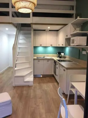 Cuisine ou kitchenette dans l'établissement Appartement cosy au calme - Seignosse Les bourdaines