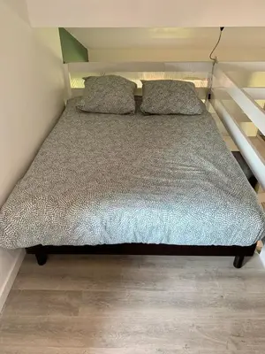 Un ou plusieurs lits dans un hébergement de l'établissement Appartement cosy au calme - Seignosse Les bourdaines