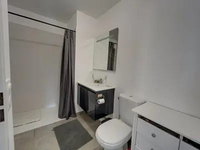 Salle de bains dans l'établissement La Perle des Alizés