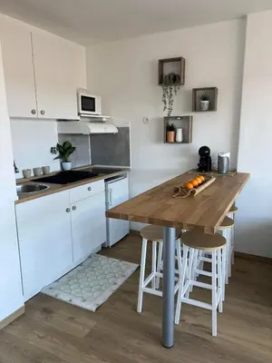 Cuisine ou kitchenette dans l'établissement Studio cosy au porte de l ocean