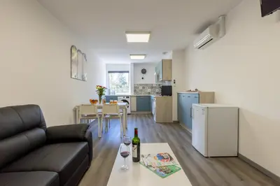 Cuisine ou kitchenette dans l'établissement L'Ilot Narossais 9 - idéal curiste - clim - proche Dax