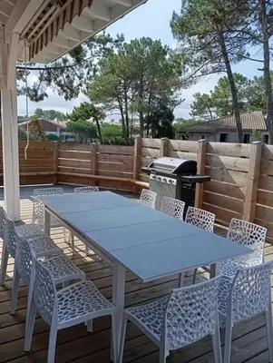 Balcon ou terrasse dans l'établissement Villa Sur La Dune Moliets, 12 people, beach, golf