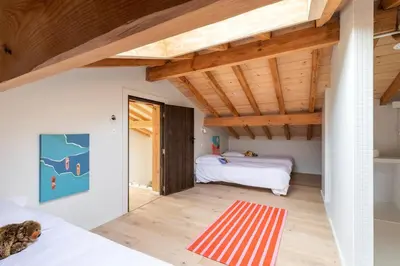Un ou plusieurs lits dans un hébergement de l'établissement Villa des Résiniers, proche plage & forêt, wifi