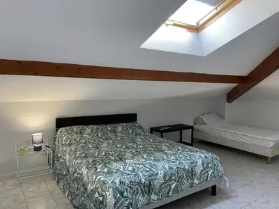 Un ou plusieurs lits dans un hébergement de l'établissement T2 Mezzanine, 5 Pers, Face Océan à Vieux-Boucau - FR-1-379-180