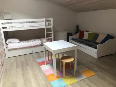 Un ou plusieurs lits dans un hébergement de l'établissement Vieux-Boucau - Maison entière 8 pers