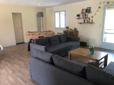 Coin salon dans l'établissement Vieux-Boucau - Maison entière 8 pers