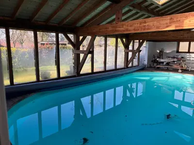Piscine de l'établissement T1 charme Landais à la ferme ou située à proximité