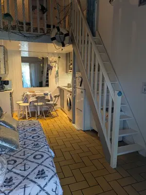 Cuisine ou kitchenette dans l'établissement Villa Capbreton proche plage résidence avec piscine